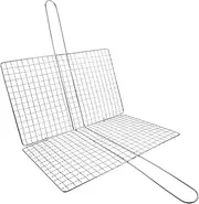 Generic Grilling Basket Bbq Accessory Mesh Rack for Fish Meat Vegetables Durable Bbq Grill Accessories for Outdoor Cooking Convenient Multifunctional Grilling Tool