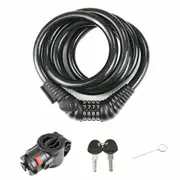 CD Bike Bicycle Lock Cable 4FT or 6FT Bike Cable Basic Self Coiling Resettable Combination Cable Bike Locks with Key Function 3/5 Inch Diameter