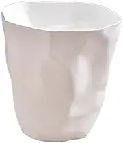 Trash Can Round Waste Bin Garbage Bin Waste Paper Bin Basket for Toilet Bedroom Office, White
