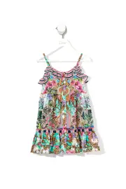 KIDS BUTTON THROUGH FRILL DRESS CHAMPAGNE COAST