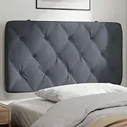 Headboard Cushion, Bed Headboard Pillow Dark Grey 107 cm King Single Velvet