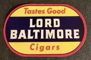 Lord Baltimore Cigar Decal 1930's Vintage 6 1/2" Door and Window Sign