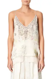 MULTI LAYER V NECK TOP GUMNUT GATHERING