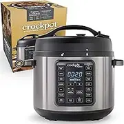 CROCK-POT Express Easy Release Pressure Multi-Cooker | 15-in-1 Cooker, Slow Rice Cooker and More 7.6 L (12+ People) Stainless Steel Pot Hand-Safe Steam Dark (CPE310)