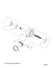 Polaris Crankshaft Assembly, Genuine OEM Part 0455109, Qty 1