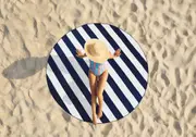 Mira Sand Free Round Beach Towel (Navy) - 160cm