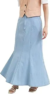 [VIS] (ビス) Bis BVC15070 Women's Light Denim Mermaid Skirt, Saxon Blue, S