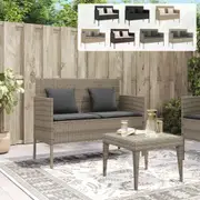 Garden Bench with Cushions Park Bench Loveseat Patio Backyard Poly Rattan vidaXL