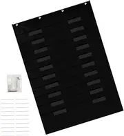 GRIRIW File Storage Bag File Folders Classroom Organization Calendar Pocket Chart No Cards Magnetic Pocket Chart for Whiteboard Wall Hanging File Organizer File Holder Polyester Black