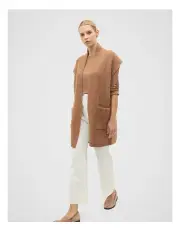 [Seed Heritage] Rib Knit Mid Length Poncho in Brown