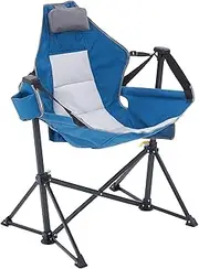 VEVOR Reclining Camping Chair, 136 kg Load Camping Hammock Chair, Rocking Lounge Folding Chair with Cup Holder Storage Bag Headrest & Adjustable Backrest, for Camping and Other Outdoor Activities