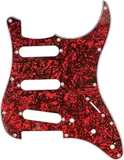 Blelsa 11 Hole Strat Guitar Pickguard SSS Scratch Plate for Style Guitar Leopard Stripe Red Tortoise Shell Gsss118