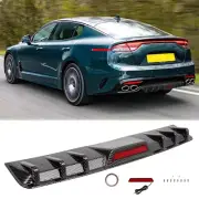 Carbon Rear Bumper Spoiler Diffuser Trim w/ LED Tail Light For Kia Stinger 17-24 (for: Kia)