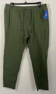 NEW Hurley Pants Mens sz XXL Rip Stop Slim Fit Drawstring Green 2XL pockets logo