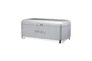 Lovello Carbon Steel Textured Bread Bin Storage Container 42x22cm Shadow Grey