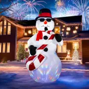 8FT Snowman Christmas Inflatable Outdoor Decorations with Colorful LED Lights...