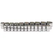 Draper Loose Metric Socket Set 1/2" Bi Hex Polished Chrome 23 Piece 34561