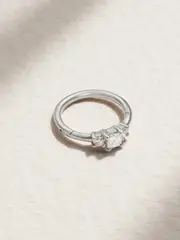 [MARIA TASH] MARIA TASH - 8mm 18-karat White Gold Diamond Hoop Earring - Silver - One size One size Silver