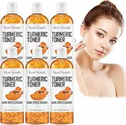 West Month Turmeric Toner for Dark Spots for Face, Hydrating Toner Turmeric Women, Toner for Face Anti-Aging, Tumeric Toner Facial Serum for Women, Turmeric Toner Dark Spot Remover (6PCS)