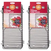 2x Daily Bake 46cm Foldable Kitchen Non-Stick Cake Cooler/Baking Stand/Rack