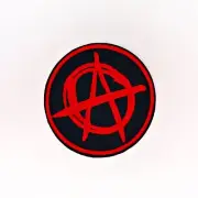 Anarchist Patch — Iron On Badge Embroidered Motif — A Red Black Anarchy