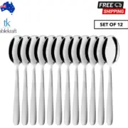 Set of 12 Tablekraft Café Teaspoons - Silver Dining Eating Home Cutlery Spoons*