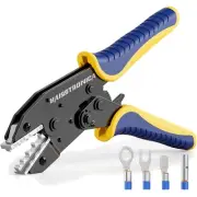 Crimping Tool for Non-Insulated Terminal,AWG 22-6 Ratchet Wire Crimper Tool,W...