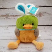 11" Plush Duck With Bunny Ears Stuffed Animal NEW