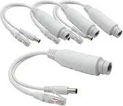 ANVISION 4-Pack Active 48V to 12V Waterproof PoE Splitter, IEEE 802.3af Compliant 10/100Mbps for IP Camera AP Voip Phone and More, White
