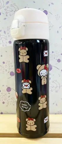 【震撼精品百貨】凱蒂貓 Hello Kitty 日本SANRIO三麗鷗 KITTY不鏽鋼保溫瓶(450ML)-口紅熊#11559 震撼日式精品百貨