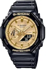 [Casio] G-Shock GA-2100GB-1A 2100 Series Analog Digital Black Strap Men's Watch, Gold Dial, 48.5 × 45.4 × 11.8 mm