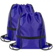 Gym Drawstring Bags, Waterproof Drawstring 2p-royal Blue Diamond Striped