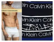 Calvin Klein Men's NP2421O432 Cotton Stretch 3-Pack Trunk Black/Blue Size S