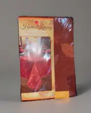 Harvest Legacy Jacquard Tablecloth 60" x 104" Rust w/Leaves 60 x 104 Oblong