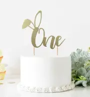 One With Bunny Ears Cake Topper For 1st Birthday Double Sided Glitter Cardstock
