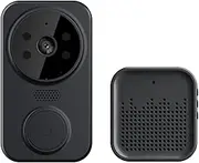 Smart Video Doorbell, Wireless HD Camera PIR Motion Detection IR Alarm Security Door Bell Wi-Fi Intercom for Home Apartment Black