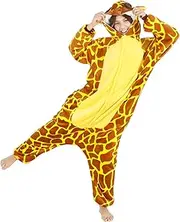 [Kitimi] Unisex Adult Plush Pyjamas Giraffe Animal Pyjamas Giraffe Animal Costume Animal Onesie Animal Onesie Pyjamas Women Men Jumpsuit Cosplay Pyjamas Jumpsuit Halloween Carnival