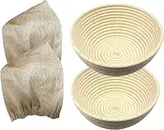 7 Inch Round Banneton Proofing Basket Set of 2 - Bread Baking Kit for Sourdough and Artisanal Loaves - Professional & Home Bakers Tools (7 Inch Round - 2 Pack)