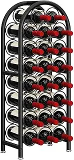 Dazioter Wine Rack Freestanding Floor Wine Bottle Holders Stands Bottle Organizer Storage for Home Bar Kitchen Dinnning Room (Black)