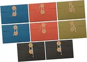VILLFUL 8pcs Vintage Envelopes Thickened Storage Bags String Sealing Document Organiser for Office School