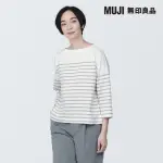 【MUJI 無印良品】女有機棉橫紋船領七分袖T恤(共6色)