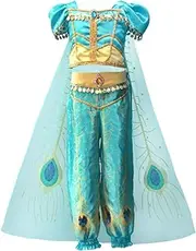 Ants House 2019 New Movie Aladdin Jasmine Princess Embroidery Cosplay Costume for Halloween Costume Custom Made