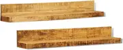 Wall Mounted Display Shelf 2 pcs Solid Wood Home Decor Storage Organizer