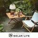 Solar Life 索樂生活 輕量鋁合金木紋蛋捲桌S號.折疊桌 露營桌野餐桌 戶外摺疊桌 露營美學 輕巧桌休閒桌