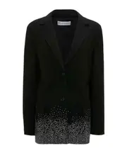 crystal-embellished single-breasted blazer UK6 Black