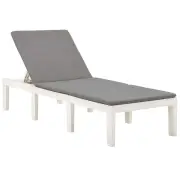 NNEVL Sun Lounger with Cushion Plastic White