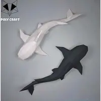 在飛比找蝦皮購物優惠-紙模型動物房間裝飾對游泳魚三維polycraft