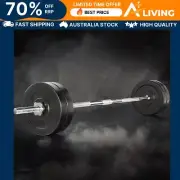 28kg Barbell Set Weight Plates Bar Lifting Bench 168cm Home Gym Fitness Eq -20KG