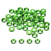 50 Pcs M5 Countersunk Washer Aluminum Alloy Countersunk Finish Washer, Green