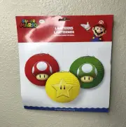 Super Mario Brothers Paper Lanterns Set Of 3 Birthday Party Decoration 9.5”